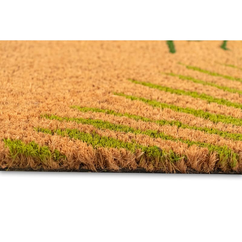 Liora Manne Natura Palm Border Outdoor Mat Green 18"X30"