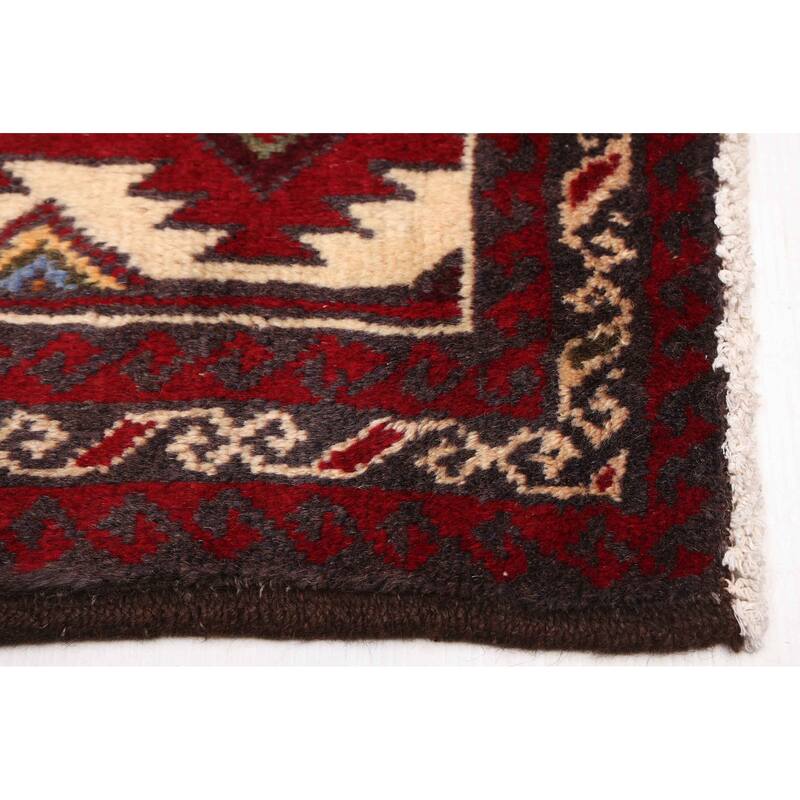 ECARPETGALLERY Hand-knotted Teimani Cream, Red Wool Rug - 3'0 x 5'7