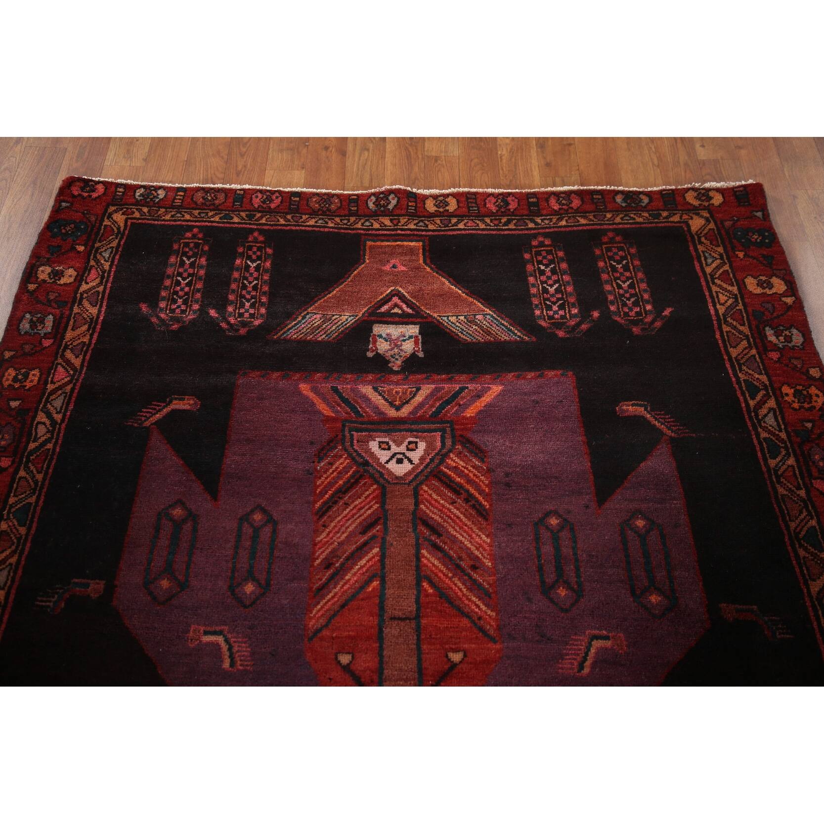 Vegetable Dye Hamedan Persian Vintage Rug Hand-knotted Wool Carpet - 4 ...