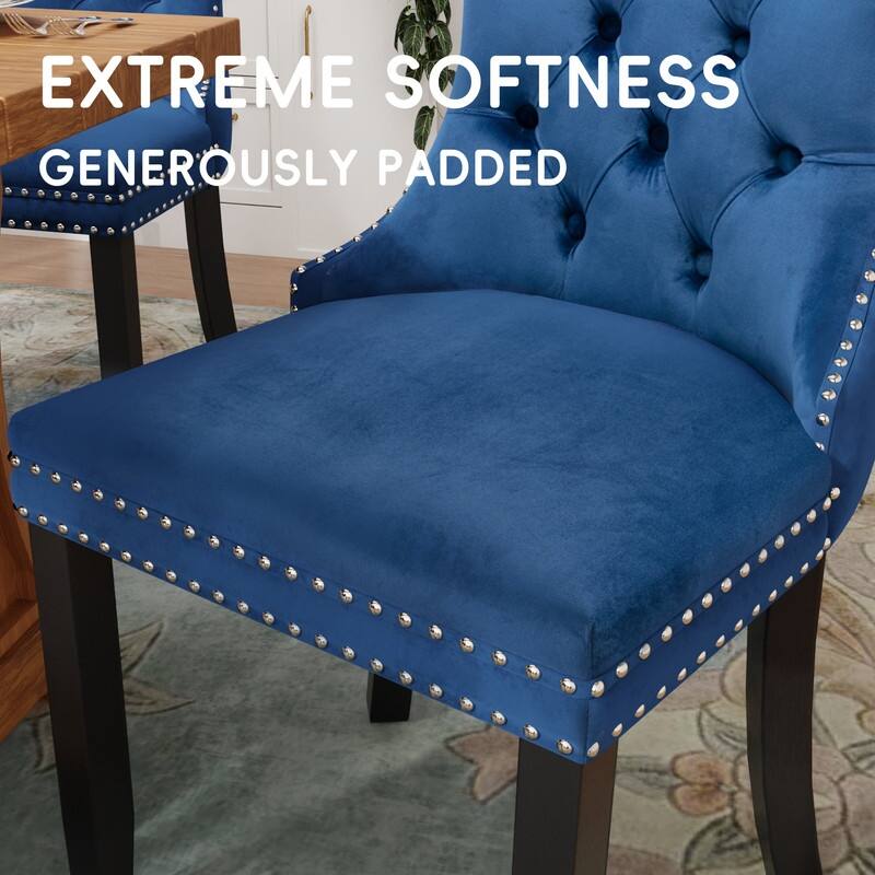 Tufted Naliheads Solid Wood Upholstered Dining Chairs Set of 8