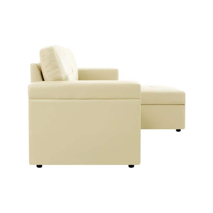 Reversible L-Shape Sleeper Sectional Sofa with Storage, Modern Convertible Sofa Bed for Living Room