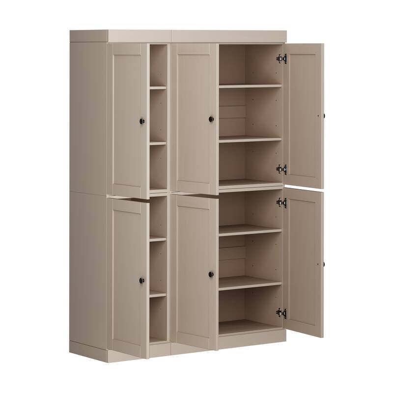 Palace Imports 100% Solid Wood 48.5" Pantry Cabinet with Shaker Doors and Adjustable Shelves