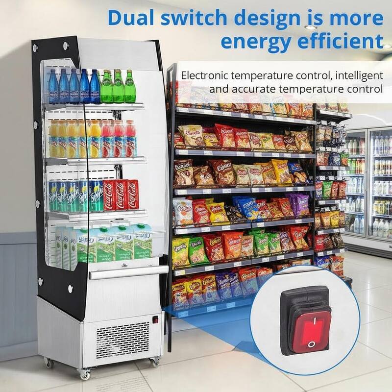 7.8 Cu.Ft Commercial Refrigerator Display Cabinet, with LED Lighting