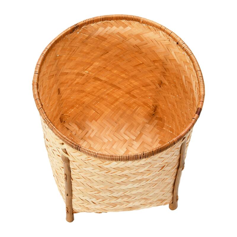 Woven Bamboo Baskets with Legs, Natural, Set of 4