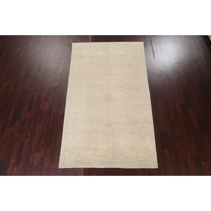 Vegetable Dye Traditional Oushak Turkish Wool Area Rug Hand-knotted - 5'6" x 9'5"