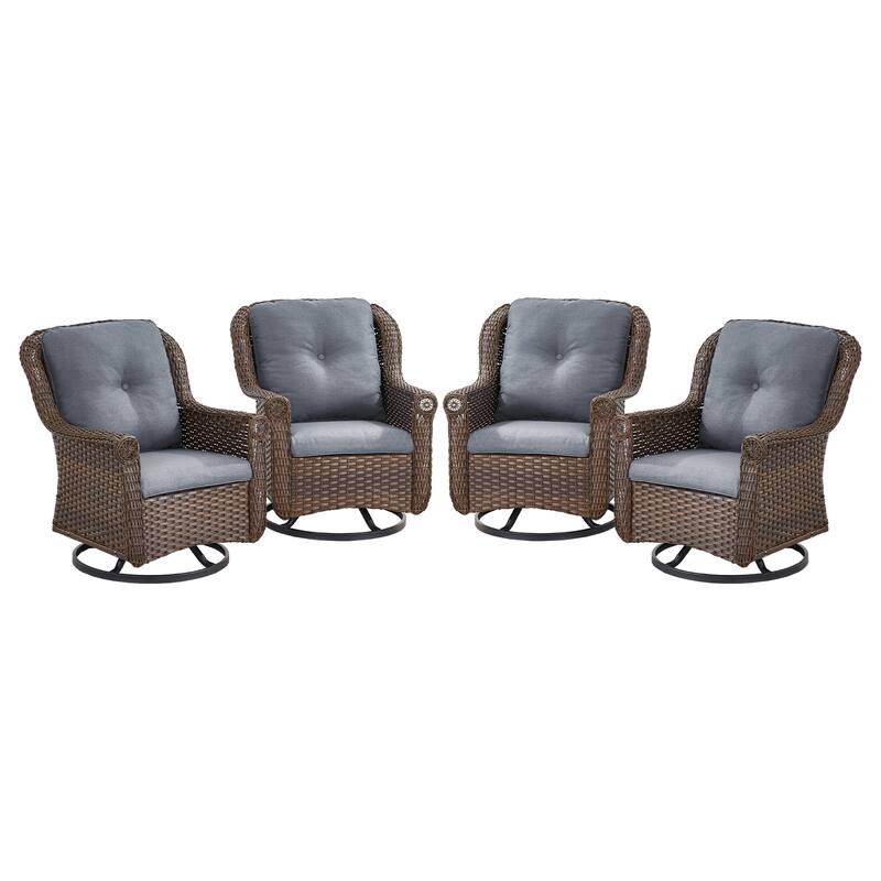 Pocassy Wicker Patio Conversation Set for Backyard