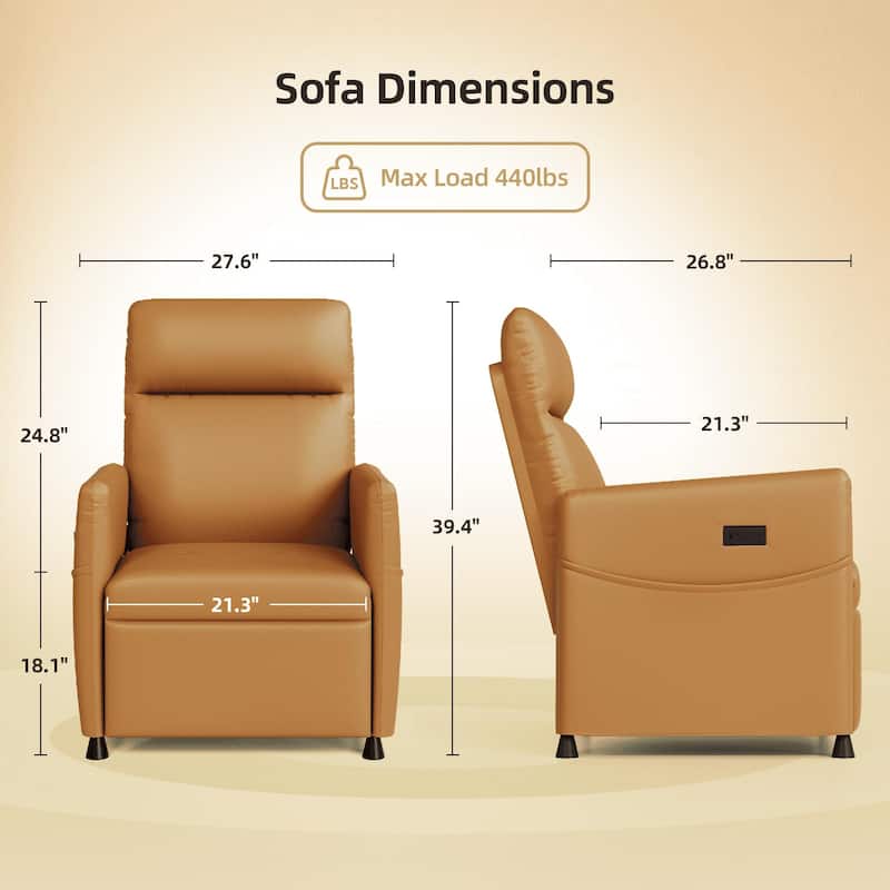 Brown Leather Power Lift Recliner Chair for Adults with Footrest