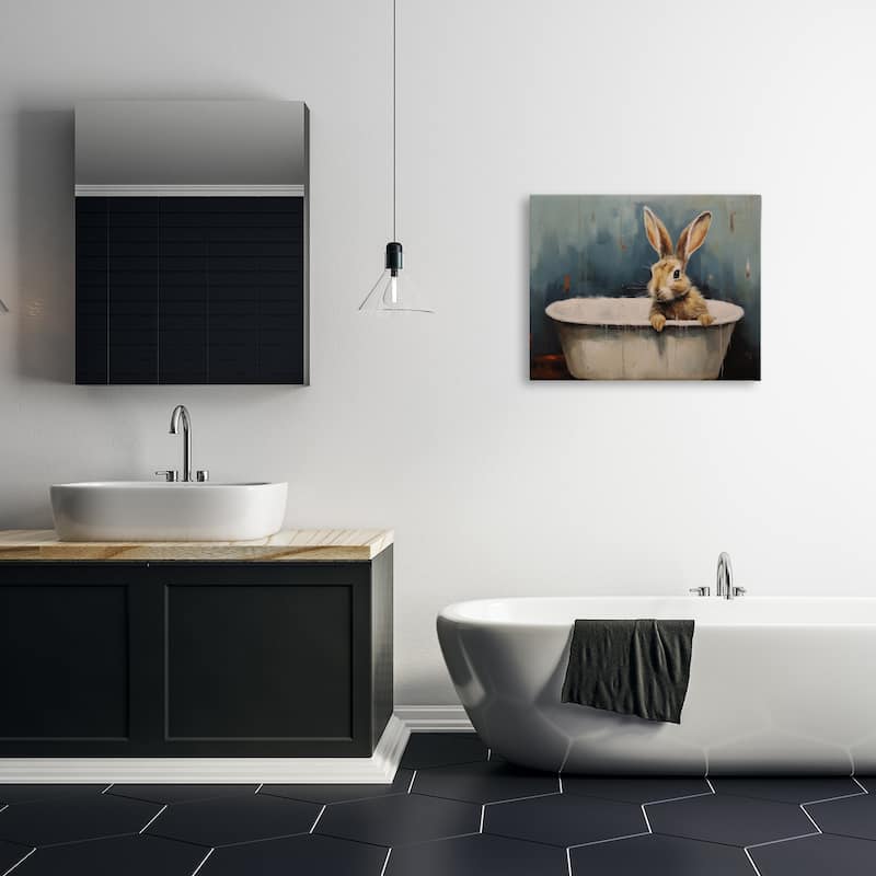 Stupell Baby Bunny in Tub Canvas Wall Art Design By Arlington Prints