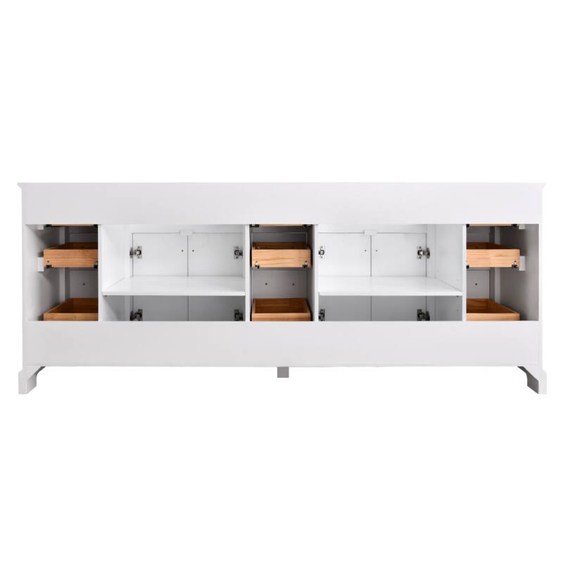 84 inch Freestanding Bath Vanities with Quartz Stone Counter Top Undermount Sink