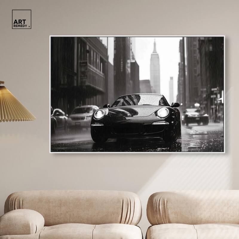 Driving in the Rain NYC Canvas by Art Remedy