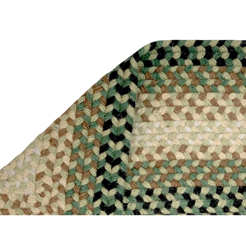 Better Trends Woodbridge Braid 100% Wool Stain Resistant, Double Sided Reversible Oval Indoor Area Utility Rug