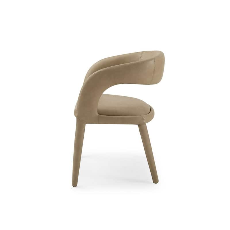 Tan/Tan Faux Leather Upholstered Metal Frame Dining Chair, Sturdy Dining Chair for Dining Rooms - 22.75