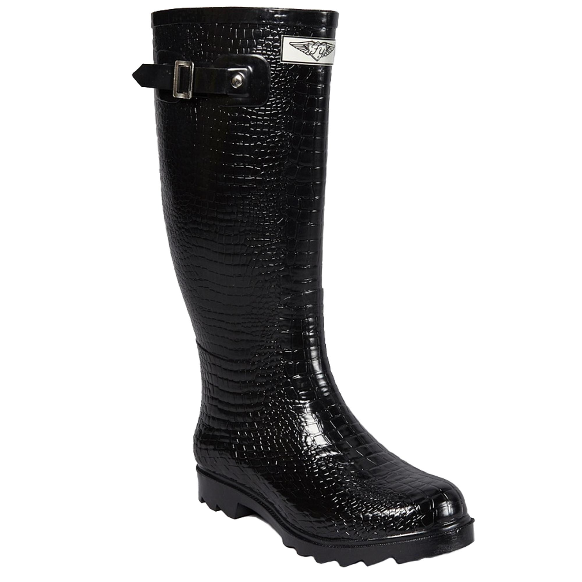 tall rubber rain boots