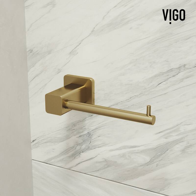 VIGO Meridian 4-Piece Bathroom Hardware Accessory Set with 24 in. Towel Bar, Toilet Paper Holder, Hand Towel Holder, Hook