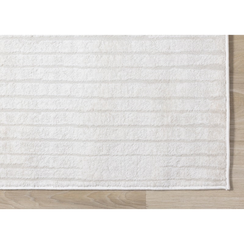 Alpine Rug Co. - Hudson Light Cream Subtle Lines Modern Area Rug