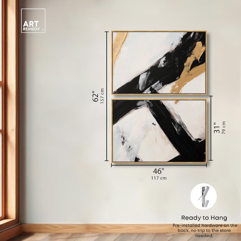 Weight of Black I Canvas Set of 2 by Art Remedy