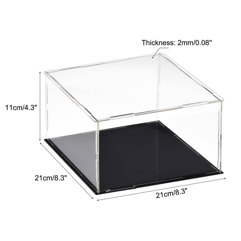 Acrylic Display Case Dustproof Showcase Cube Collectibles Show Box - 7.9x7.9x3.9 inch