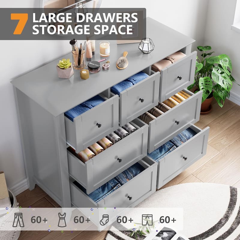 7 Chest of Drawer Dresser, for 48 Inch TV