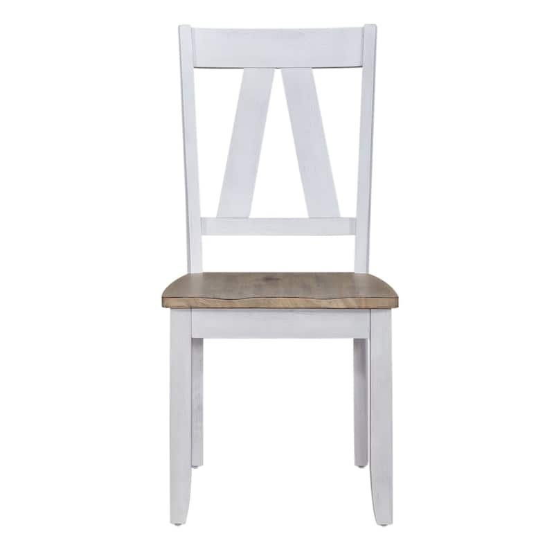Lindsey Farm Weathered White & Sandstone 5 Piece Trestle Table Set