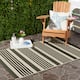SAFAVIEH Courtyard Charmaine Indoor/ Outdoor Waterproof Area Rug - 2'7" x 5' - Black/Bone