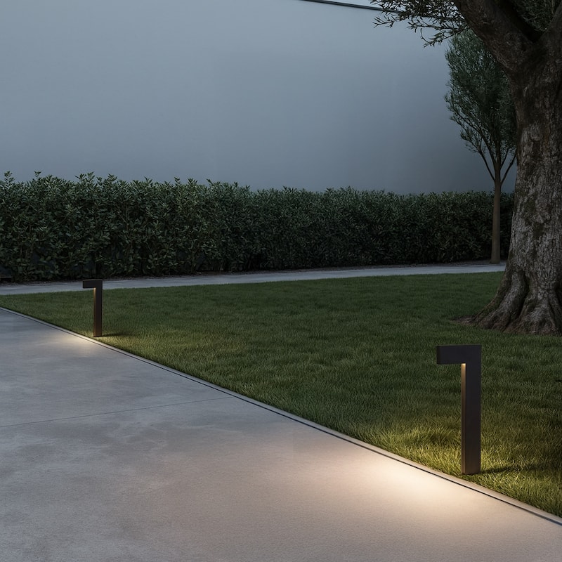 Low Voltage 12V Black Integrated LED Landscape Path Lights, Warm White Outdoor Garden & Driveway Lighting (6 Pack) - W6''