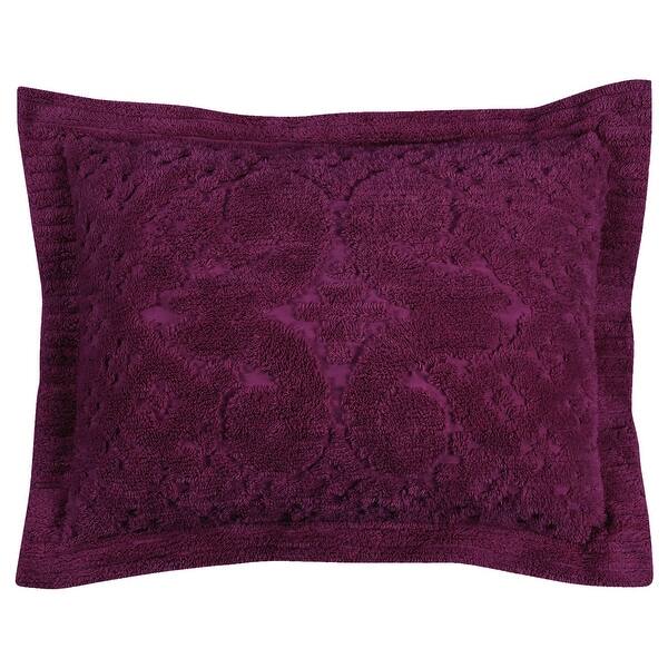 Bettertrends Ashton Chenille Tufted Standard Pillow Sham 21” x 27” Pink