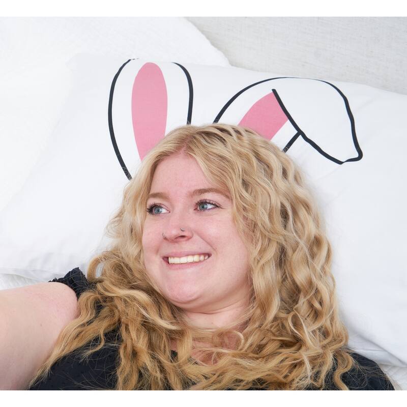 20" x 30" Bunny Ears Easter Spring Throw Pillowcase