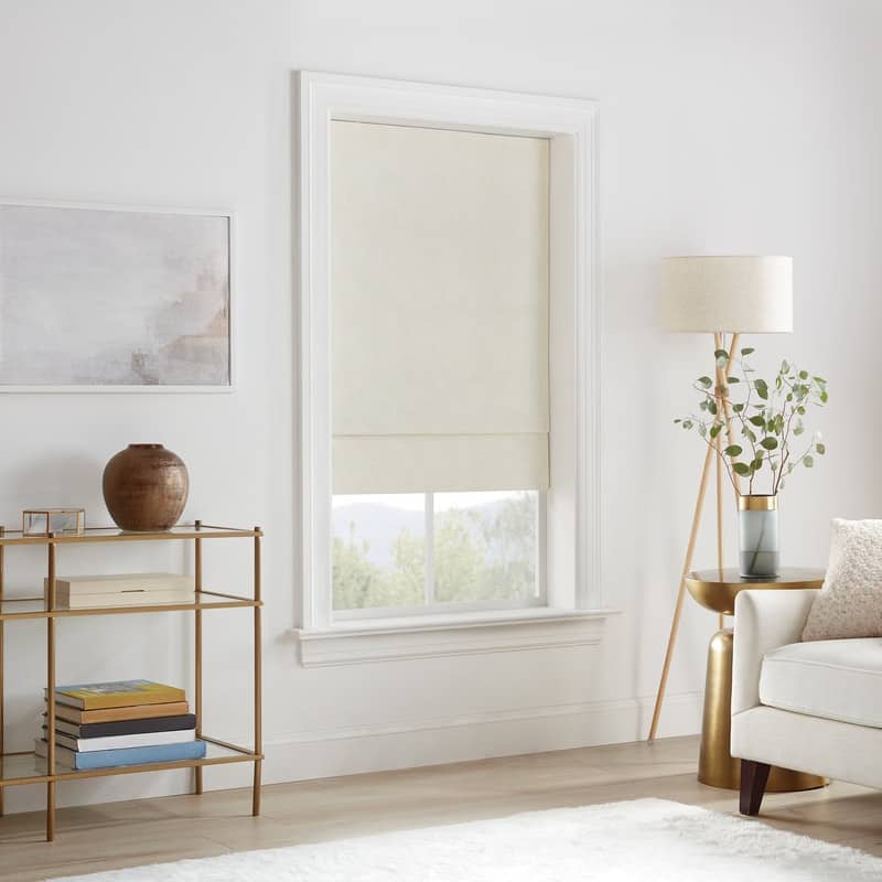 Eclipse Drew Textured Solid 100% Total Blackout Cordless Roman Shade