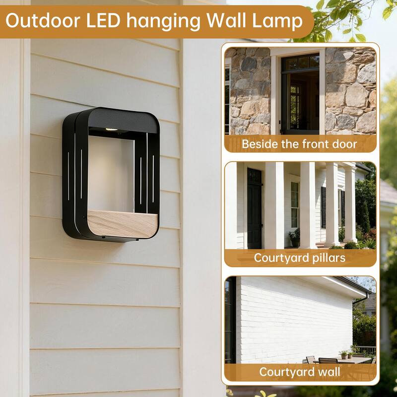 Outdoor Solar LED Wall Lantern Metal Dusk to Dawn Sconce(2-pack)