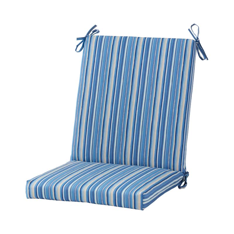 Greendale Home Fashions Outdoor High Back Chair Pad - Sapphire Stripe