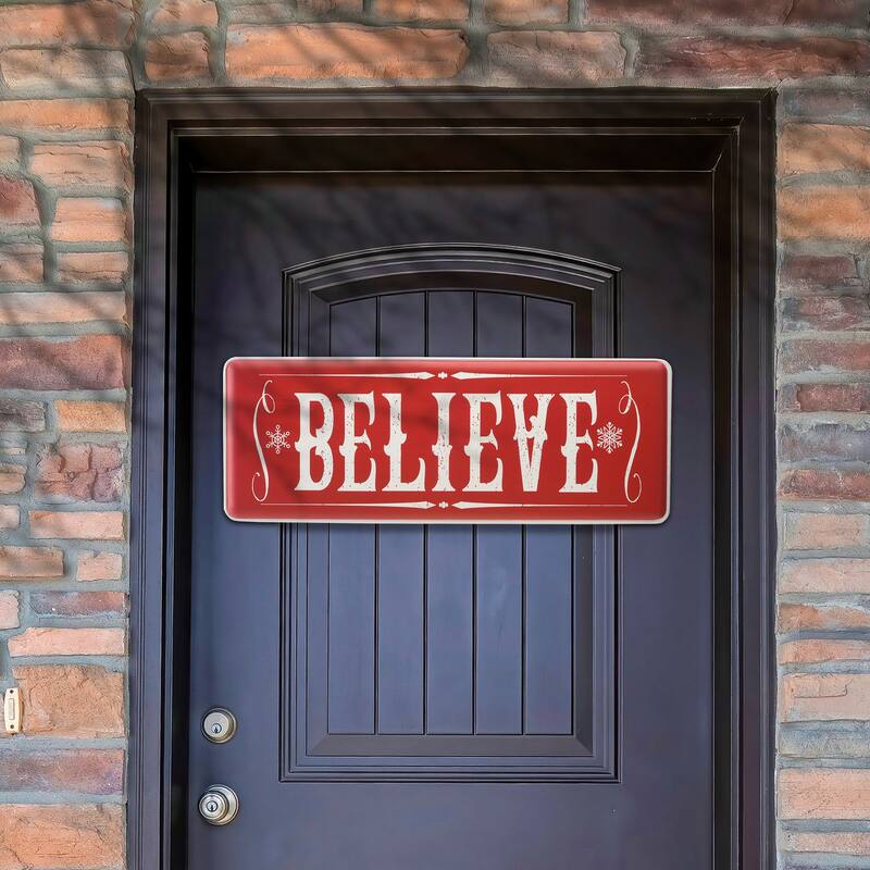 National Tree Company 31 in. Believe Horizontal Holiday Wall Sign - 31 in
