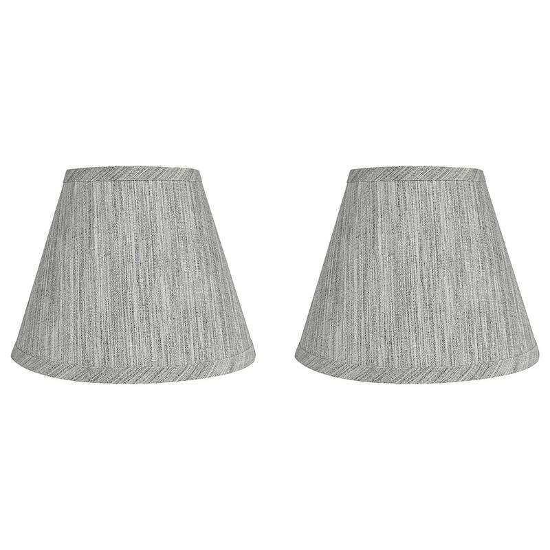 Hardback Faux Silk Conical Lamp Shade, 5 inch Top, 9 inch Bottom, 7 inch Slant - Set of 2 - Storm