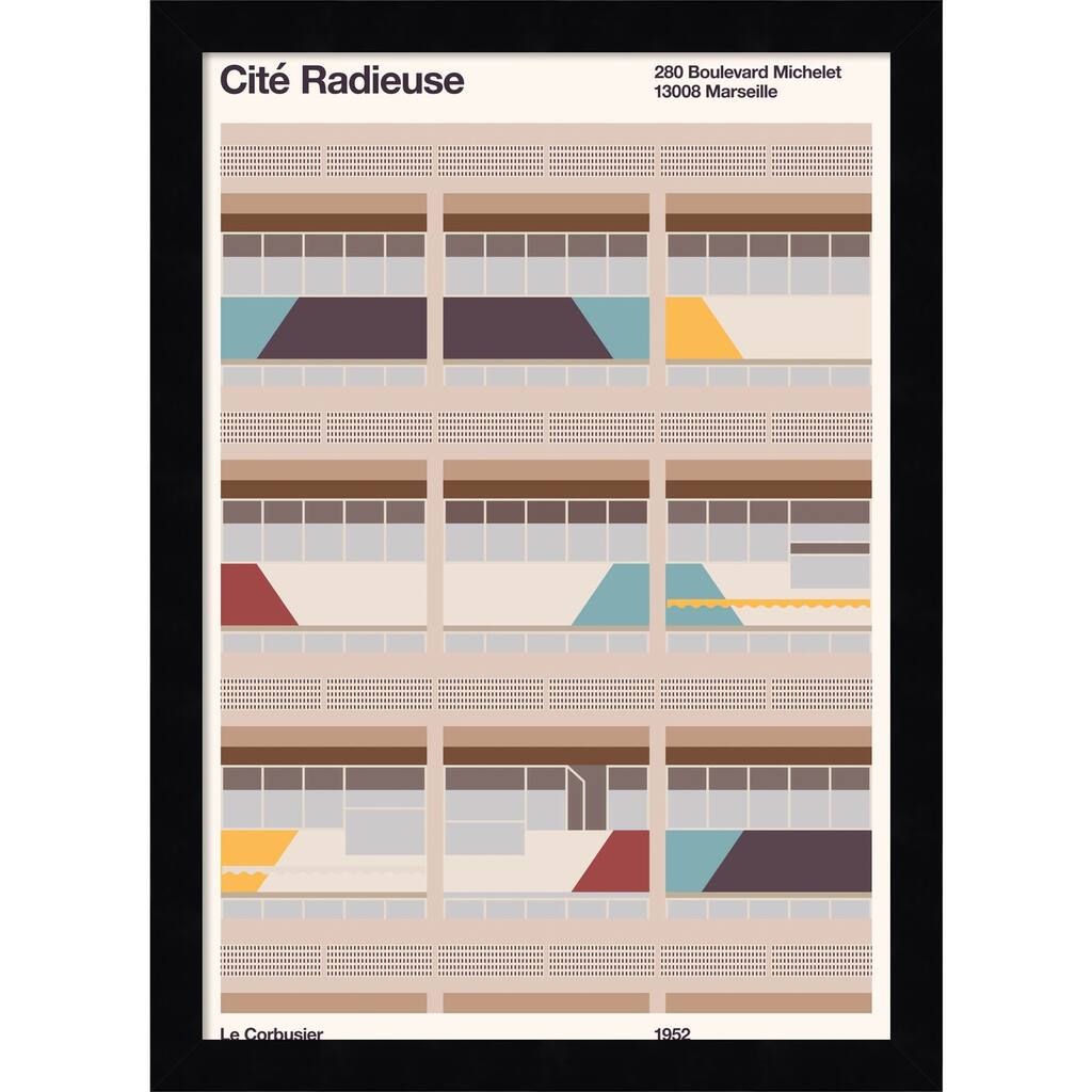 Cite Radieuse by Bodflorent Wood Framed Wall Art Print