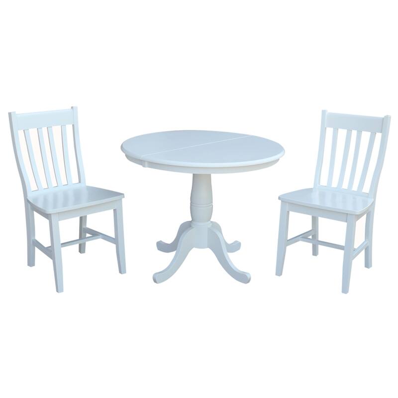 International Concepts 36" Round Extension Dining Table with Cafe Chairs