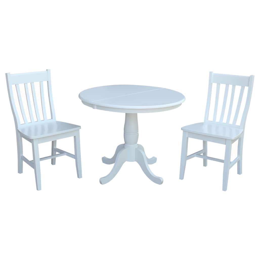 International Concepts 36" Round Extension Dining Table with Cafe Chairs