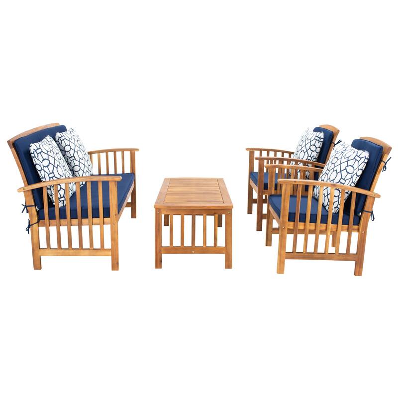 SAFAVIEH Outdoor Rocklin 4-piece Conversation Patio Set