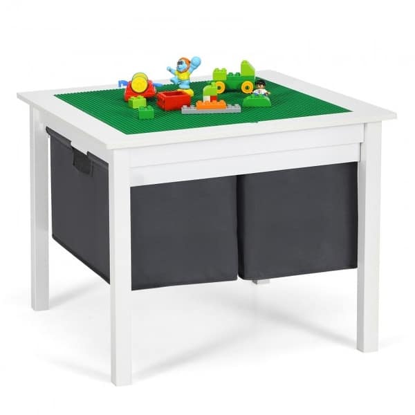 2-in-1 Kids Double-sided Activity Building Block Table with Drawers - 25.5" x 25.5" x 21" (L x W x H) | Overstock.com Shopping - The Best Deals on Kids' Table & Chair Sets | 39757980