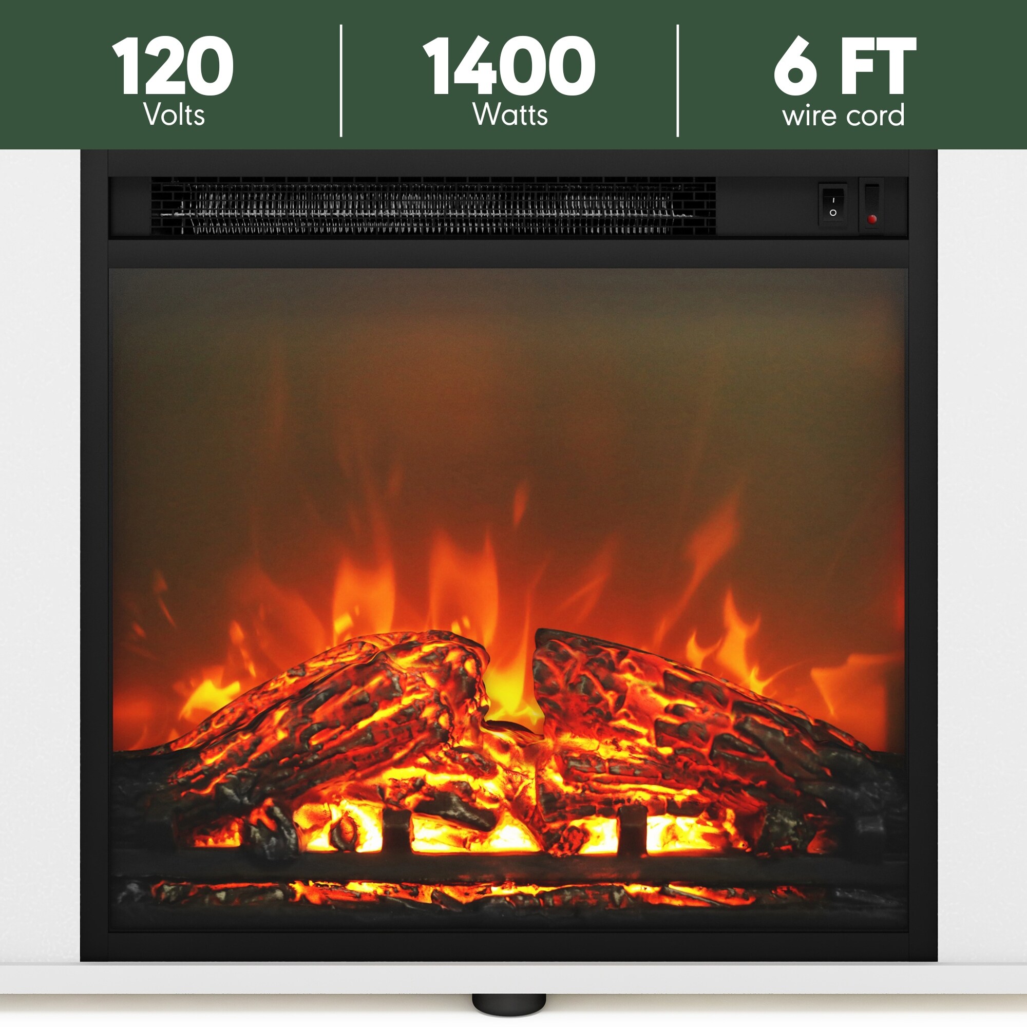 Furinno Jensen Fireplace Entertainment Center for TV up to-image