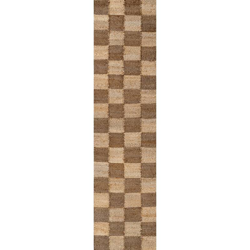 JONATHAN Y Theo Modern Farmhouse Woven Jute Checkerboard Area Rug