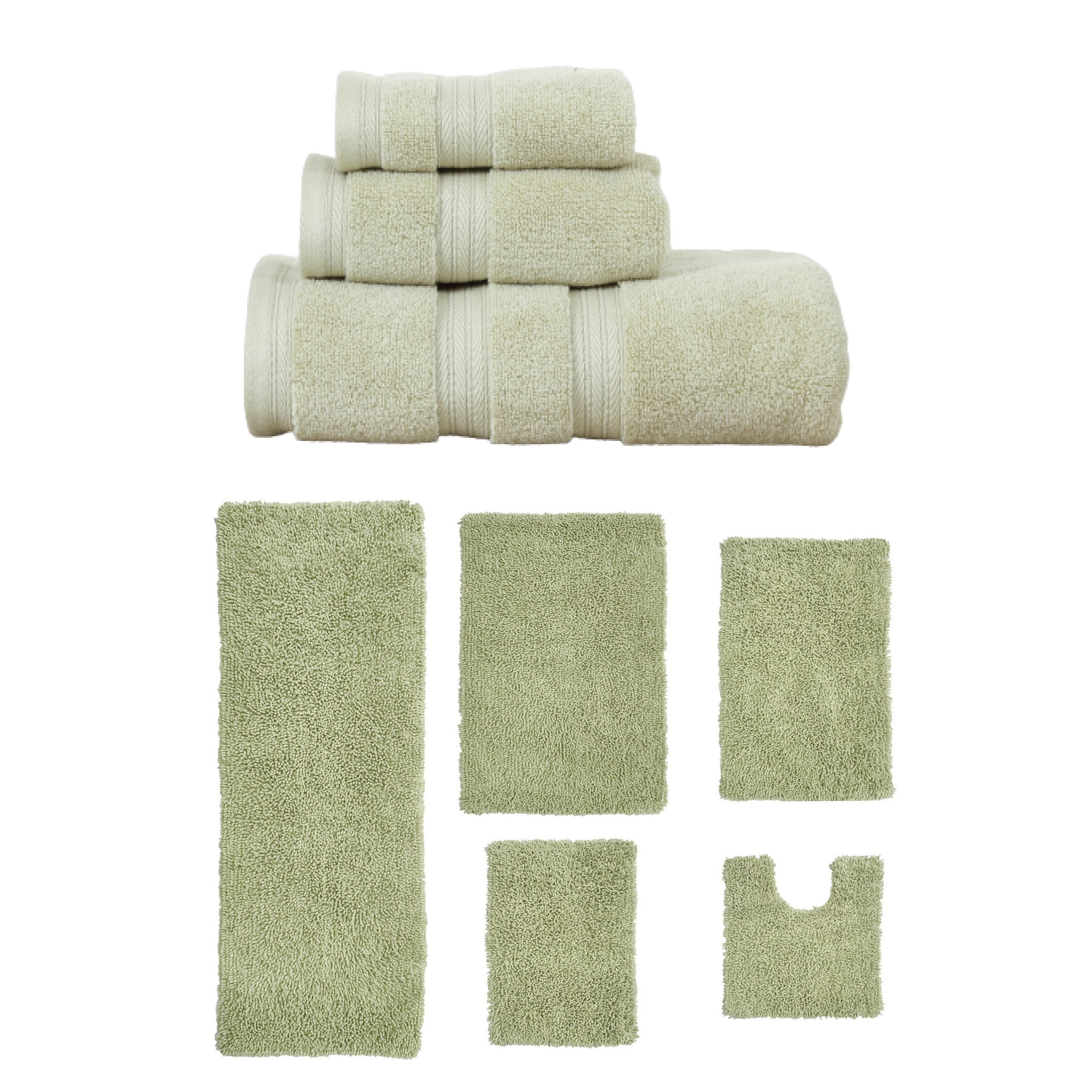 Home Weavers Fantasia Collection 100% Soft Cotton Super Absorbent 3 Pc Towel Set & 5 Pc Bath Rug Set, Machine Wash (Set of 8)