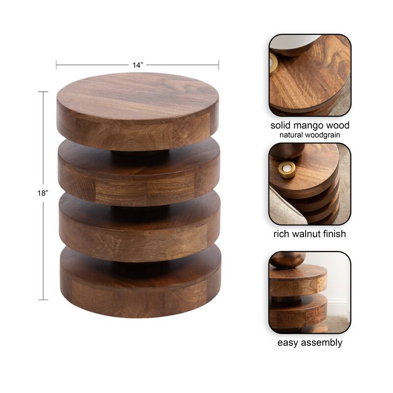 Kate and Laurel Omar Round Side Table