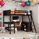 preview thumbnail 19 of 55, Modern Full Size Loft Bed With Shelves and Desk,No Box Spring Required for Bedroom