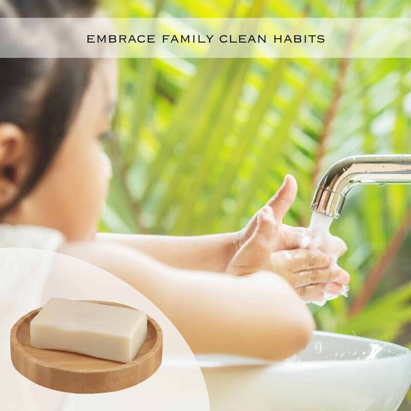 5-Piece Bathroom Accessory Set Bamboo Natural Decor