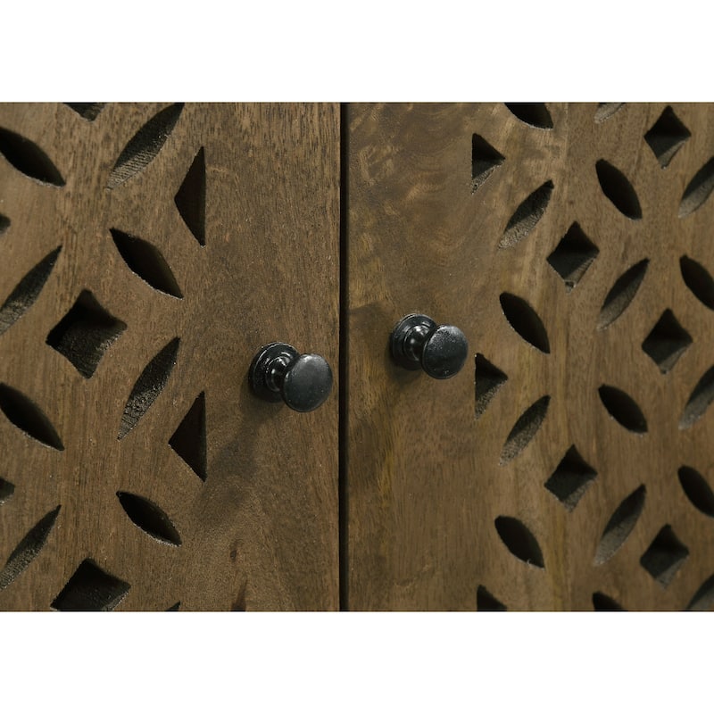 Zaria 2-door Wooden Accent Cabinet Brown