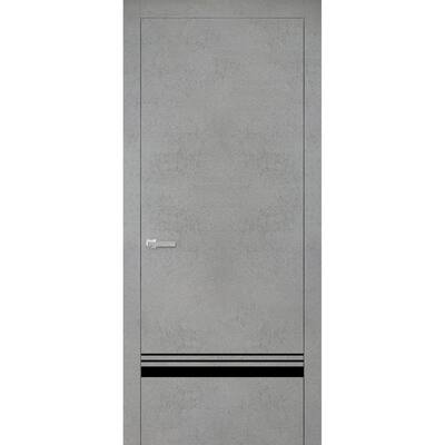 Solid French Door 18 x 80 Planum 0012 Concrete with| Bathroom
