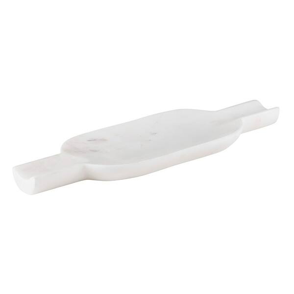Shop 12 White Small Marble Serving Tray With Handles On Sale Overstock 31714152