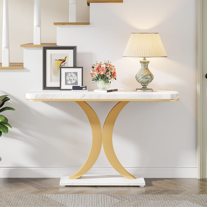 40 Inches Narrow Industrial Console Sofa Table for Entryway