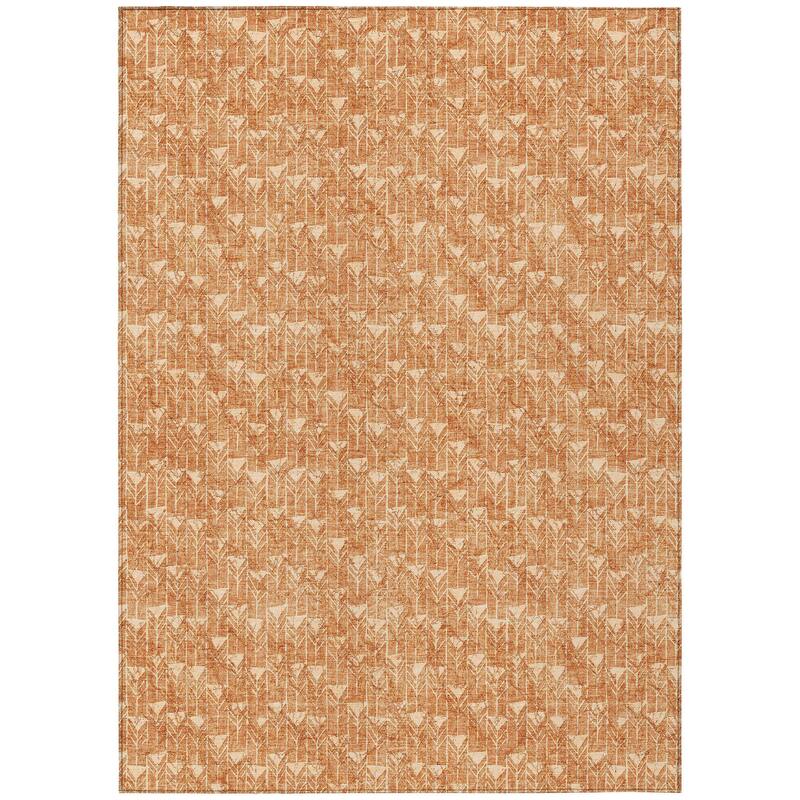 Almora Sleek Geometric Weather Resistant Classic Meets Modern Outdoor Rug