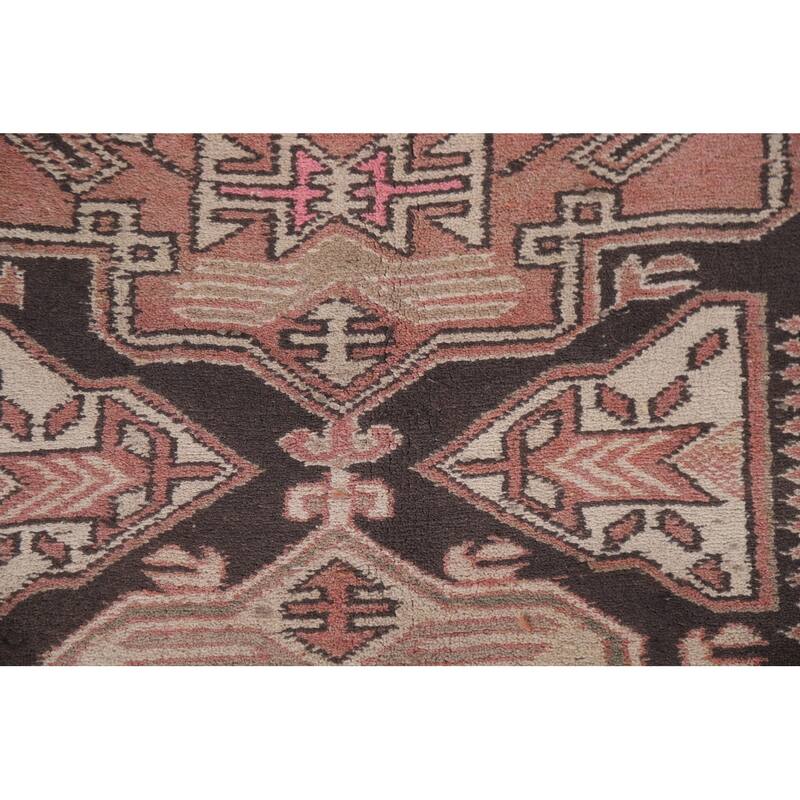 Hand Knotted Oriental 100% Wool Carpet Traditional Geometric Pink Meshkin Area Rug - 9' 4'' X 4' 11''
