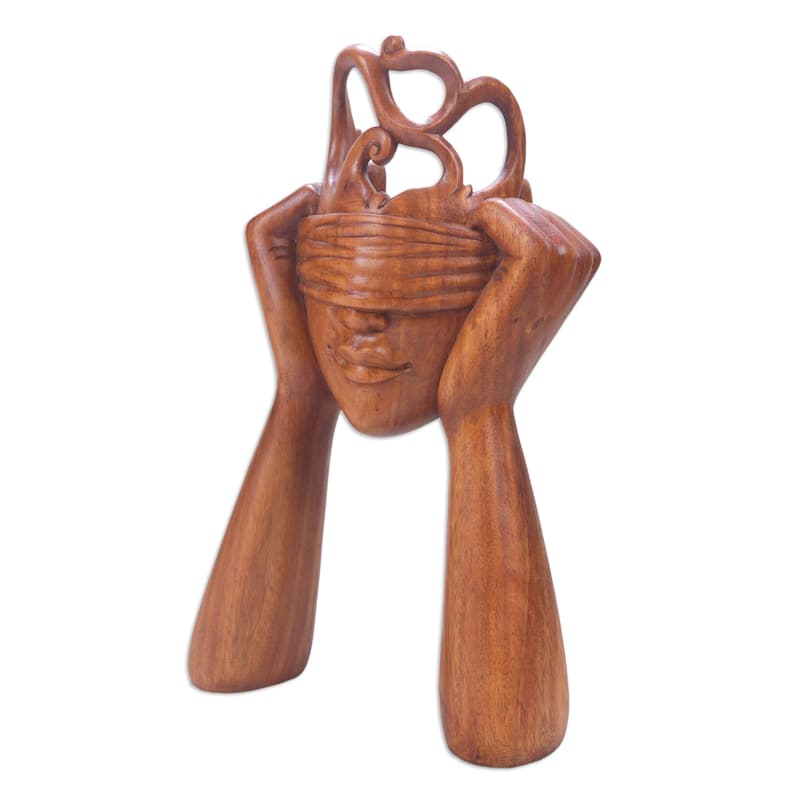 Novica Handmade Surprising You Wood Statuette